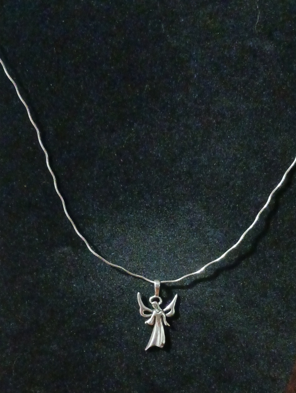 Waldeck Johnson- Silver Guardian Angel Pendant Necklace